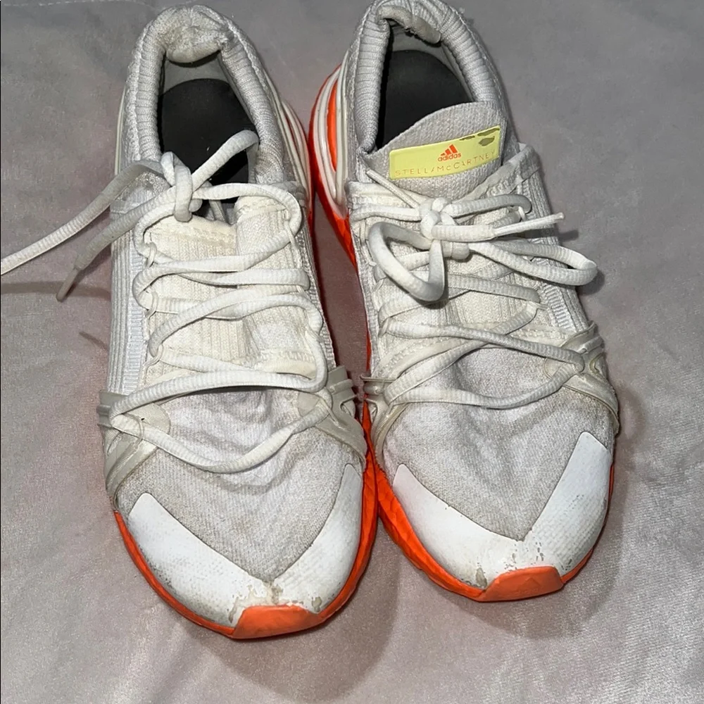 adidas Stella McCartney White and Orange Athletic Shoes